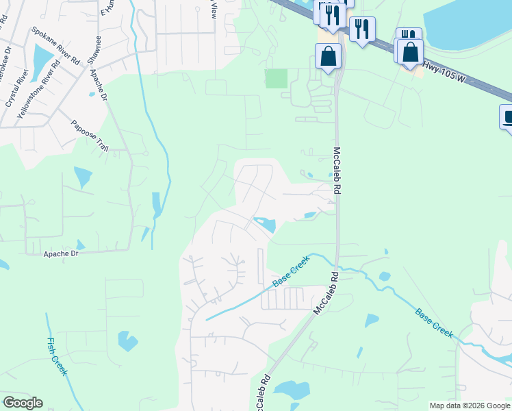 map of restaurants, bars, coffee shops, grocery stores, and more near 3099 Chapel Road in Montgomery