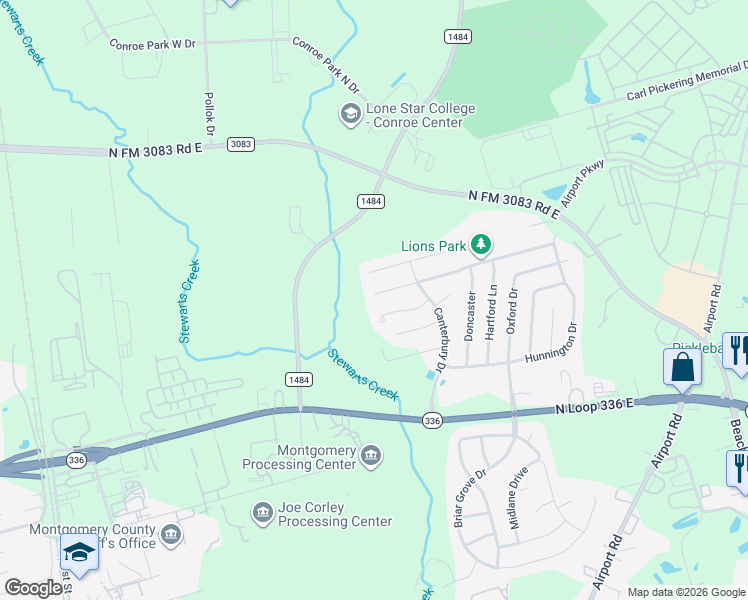 map of restaurants, bars, coffee shops, grocery stores, and more near 978 Northampton Drive in Conroe