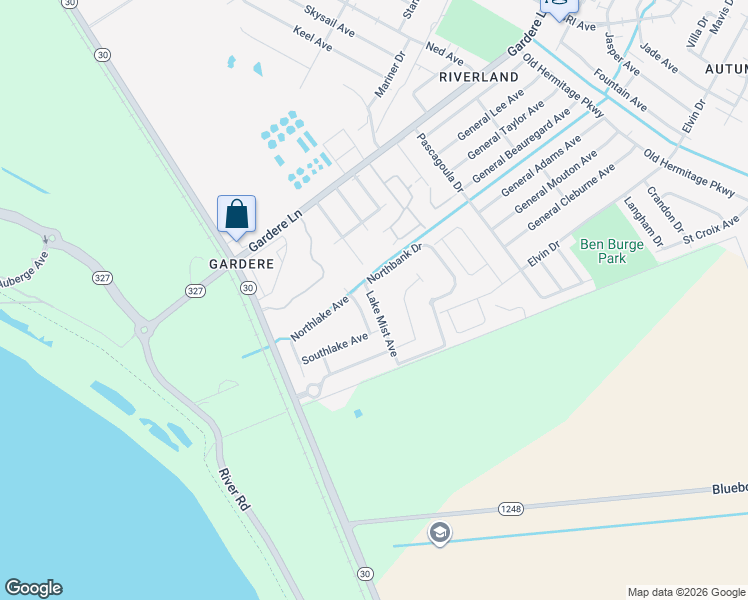 map of restaurants, bars, coffee shops, grocery stores, and more near 8947 Lake Mist Avenue in Baton Rouge