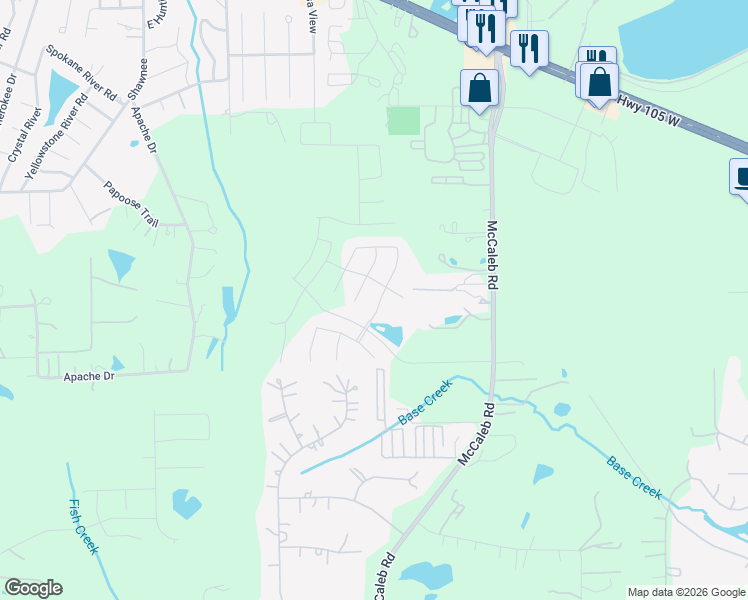 map of restaurants, bars, coffee shops, grocery stores, and more near 3099 Chapel Road in Montgomery