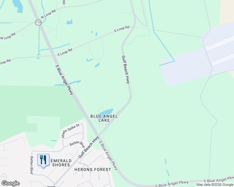 map of restaurants, bars, coffee shops, grocery stores, and more near 9652 Gulf Beach Highway in Pensacola