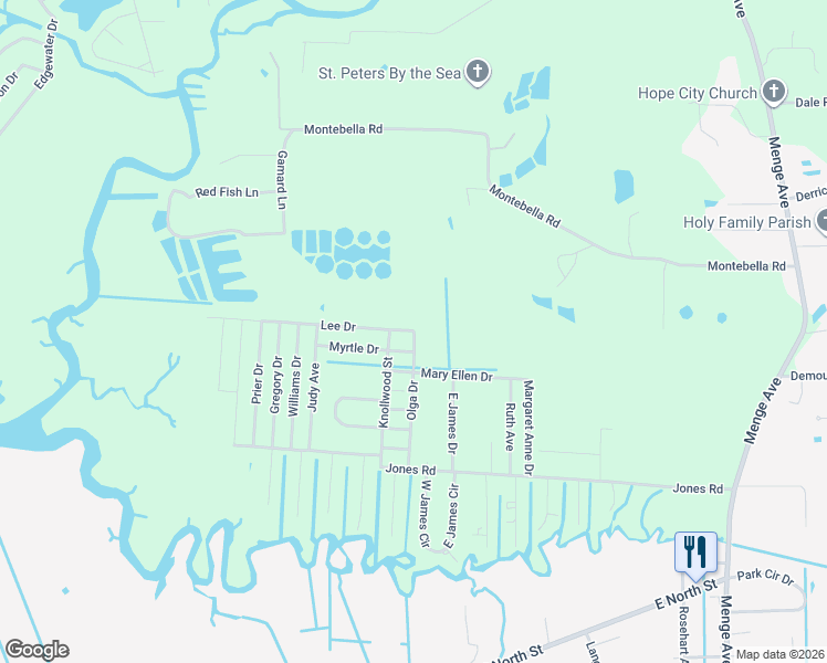 map of restaurants, bars, coffee shops, grocery stores, and more near 23300 Lee Drive in Pass Christian