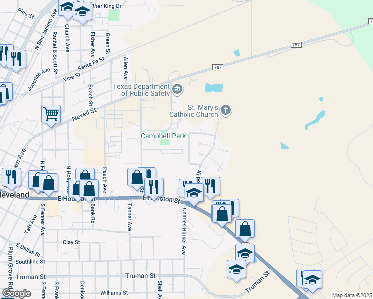 map of restaurants, bars, coffee shops, grocery stores, and more near 605 Foxmeadows Lane in Cleveland