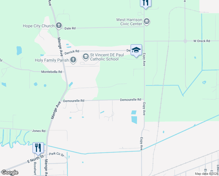 map of restaurants, bars, coffee shops, grocery stores, and more near 22190-22198 Abby Rd in Pass Christian