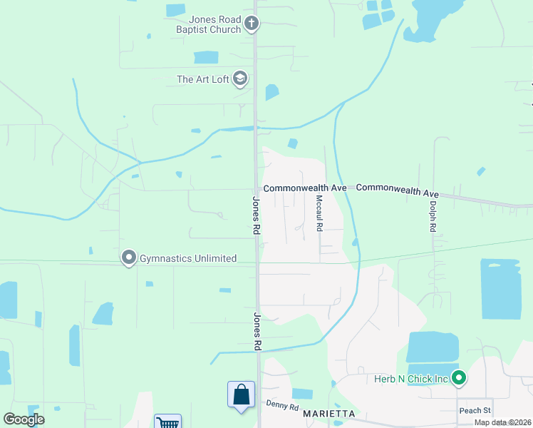 map of restaurants, bars, coffee shops, grocery stores, and more near 9058 Commonwealth Avenue in Jacksonville