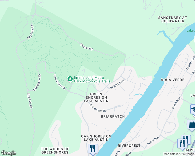 map of restaurants, bars, coffee shops, grocery stores, and more near 7316 Turnbuoy Drive in Austin