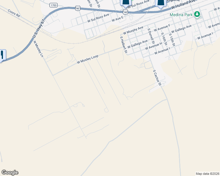 map of restaurants, bars, coffee shops, grocery stores, and more near 415 Mountain View Road in Alpine