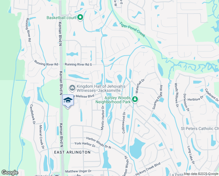 map of restaurants, bars, coffee shops, grocery stores, and more near 12576 Blue Eagle Way in Jacksonville