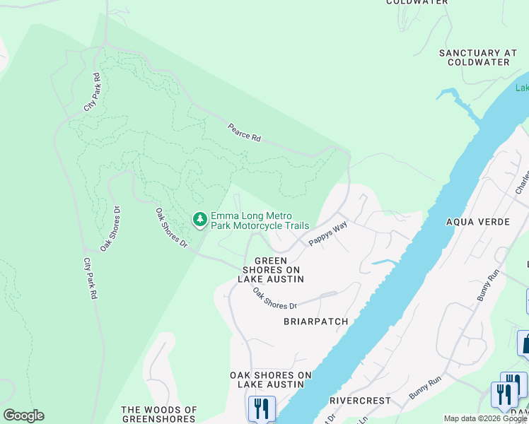 map of restaurants, bars, coffee shops, grocery stores, and more near 7316 Turnbuoy Drive in Austin
