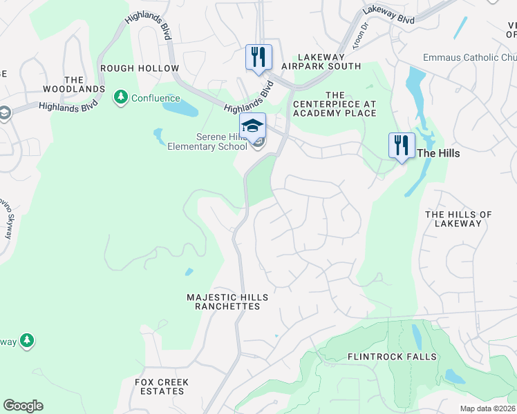 map of restaurants, bars, coffee shops, grocery stores, and more near 10 Autumn Oaks Drive in The Hills