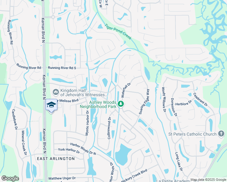 map of restaurants, bars, coffee shops, grocery stores, and more near 12662 Blue Eagle Way in Jacksonville