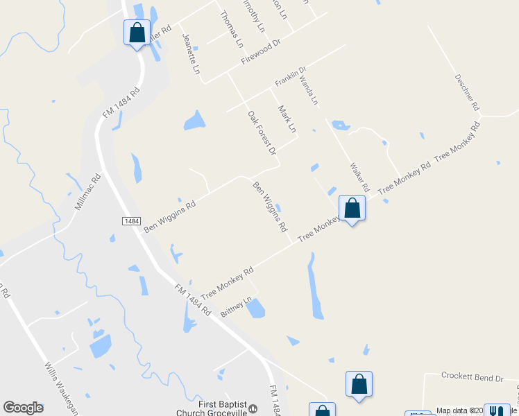 map of restaurants, bars, coffee shops, grocery stores, and more near 15660 Ben Wiggins Road in Conroe