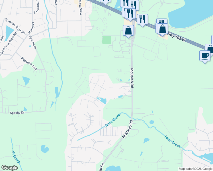map of restaurants, bars, coffee shops, grocery stores, and more near 3098 Chapel Road in Montgomery