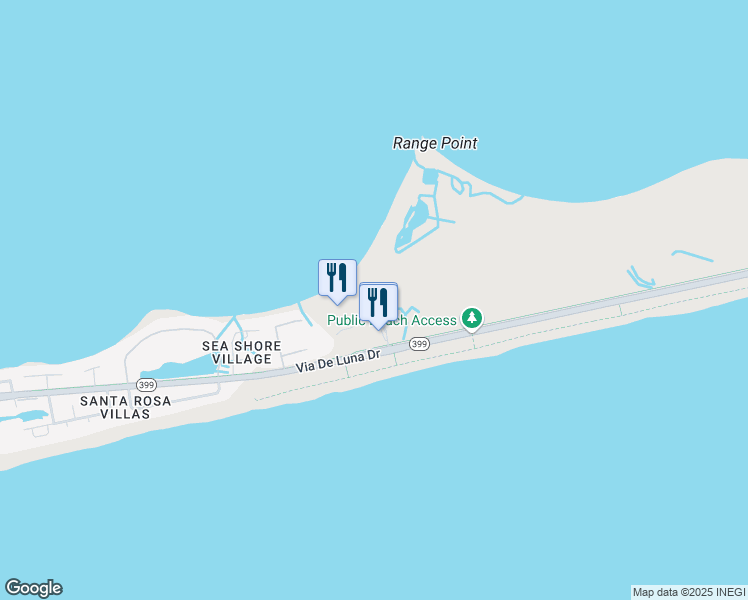 map of restaurants, bars, coffee shops, grocery stores, and more near 2 Portofino Drive in Gulf Breeze