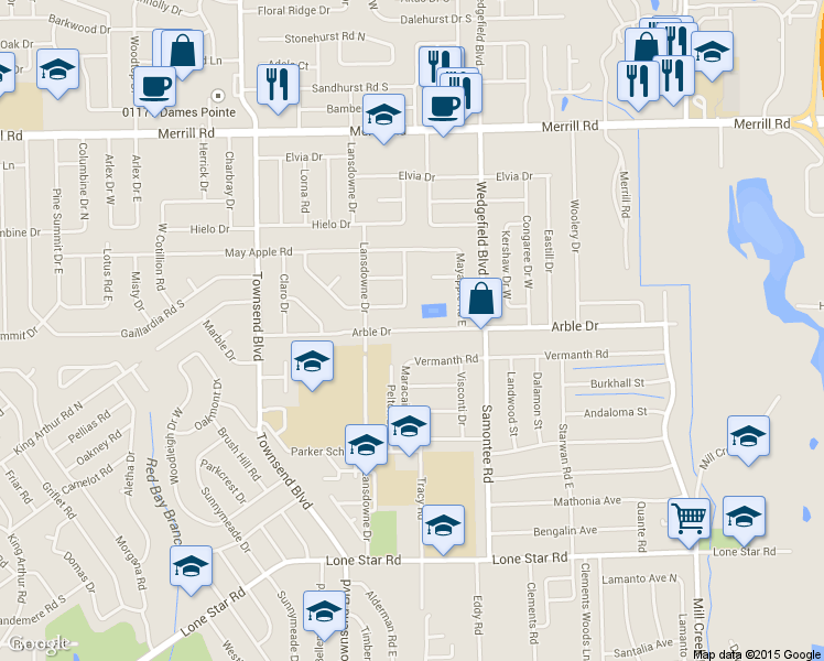 map of restaurants, bars, coffee shops, grocery stores, and more near 7504 Arble Dr in Jacksonville