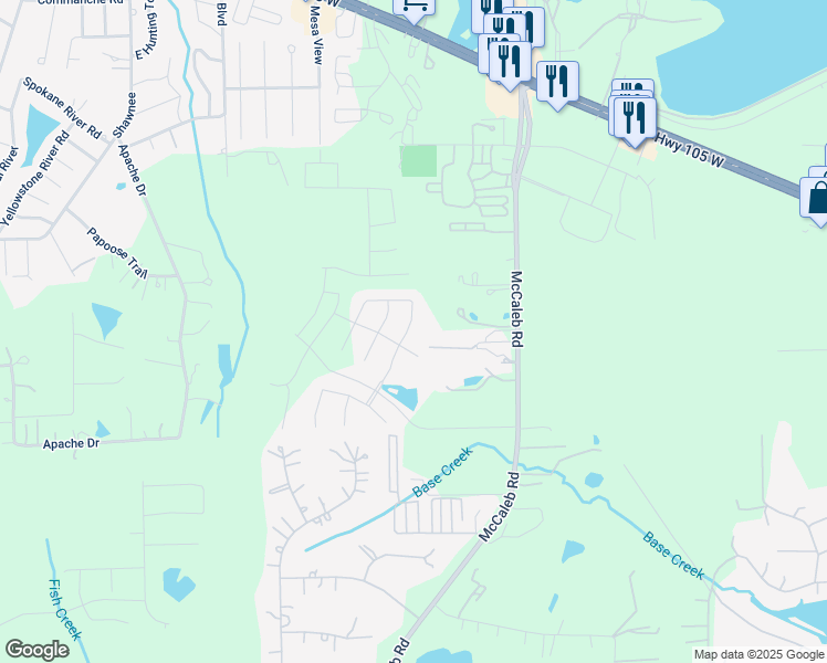 map of restaurants, bars, coffee shops, grocery stores, and more near 3098 Chapel Road in Montgomery