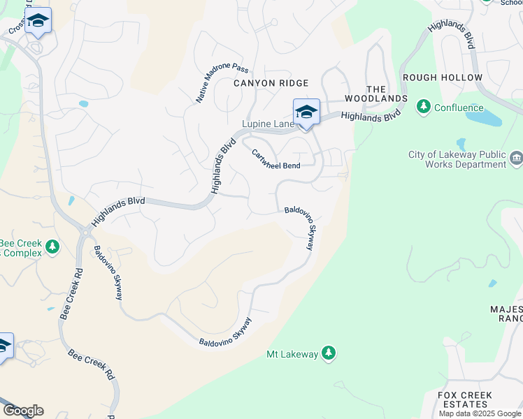 map of restaurants, bars, coffee shops, grocery stores, and more near 309 Baldovino Skyway in Austin