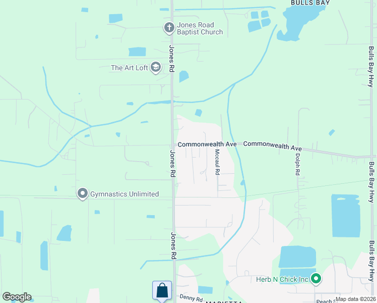 map of restaurants, bars, coffee shops, grocery stores, and more near 9058 Commonwealth Avenue in Jacksonville