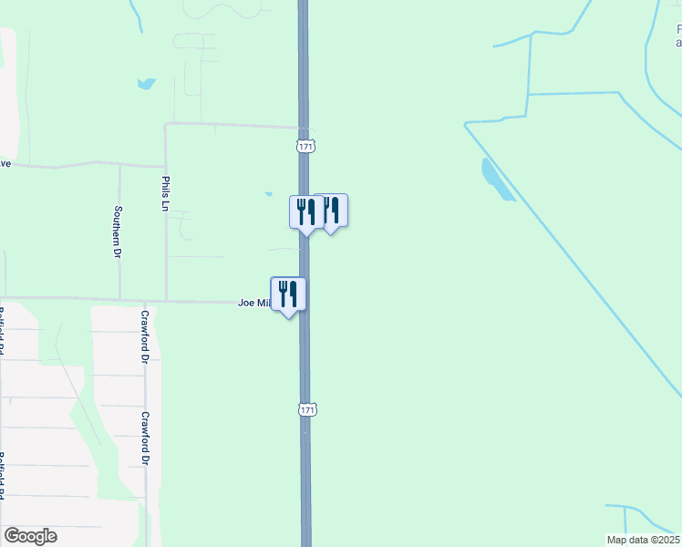 map of restaurants, bars, coffee shops, grocery stores, and more near 2668 U.S. 171 in Lake Charles
