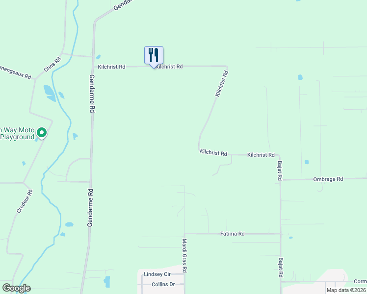 map of restaurants, bars, coffee shops, grocery stores, and more near 628 Kilchrist Road in Carencro