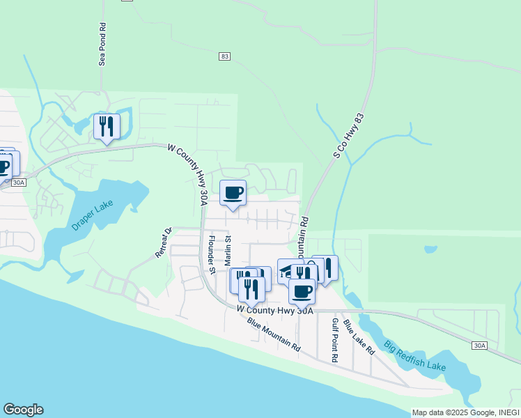map of restaurants, bars, coffee shops, grocery stores, and more near Anne Ave in Walton