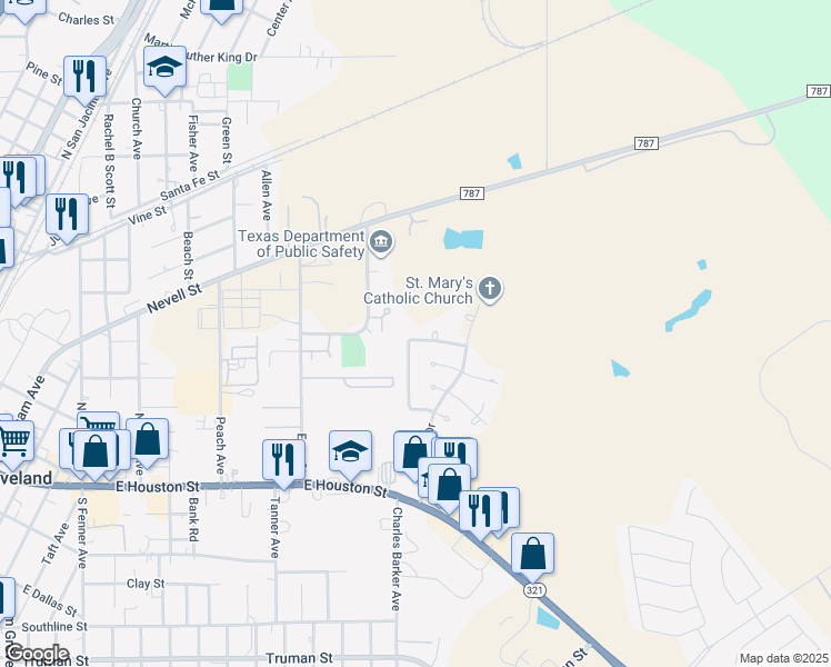 map of restaurants, bars, coffee shops, grocery stores, and more near 710 Foxmeadows Lane in Cleveland
