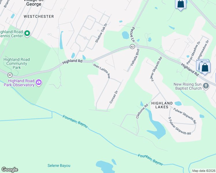 map of restaurants, bars, coffee shops, grocery stores, and more near 423 Jean Lafitte Avenue in Baton Rouge