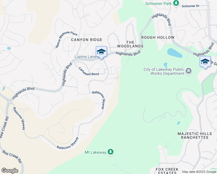 map of restaurants, bars, coffee shops, grocery stores, and more near 205 Vista Village Cove in Austin