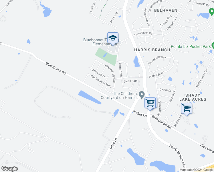 map of restaurants, bars, coffee shops, grocery stores, and more near 11402 Culzean Drive in Austin