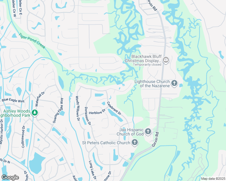 map of restaurants, bars, coffee shops, grocery stores, and more near 1182 Delving Court in Jacksonville