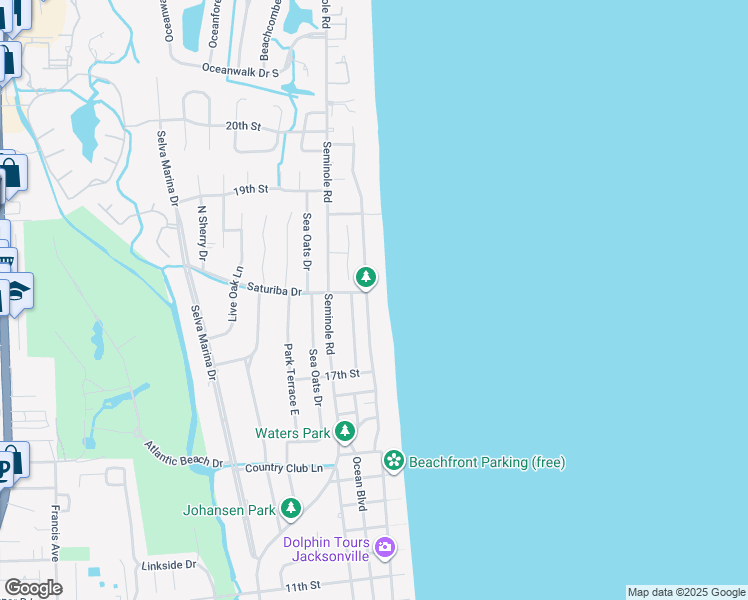 map of restaurants, bars, coffee shops, grocery stores, and more near 1789 Beach Avenue in Atlantic Beach