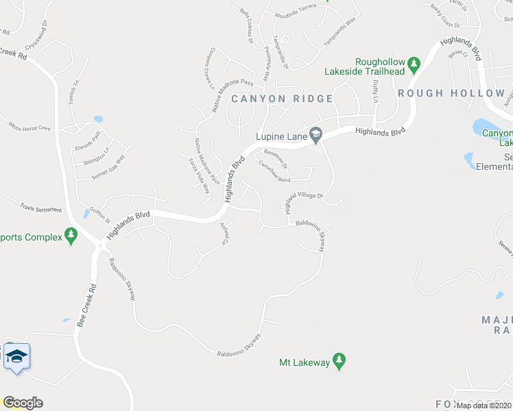 map of restaurants, bars, coffee shops, grocery stores, and more near 506 Baldovino Skyway in Austin