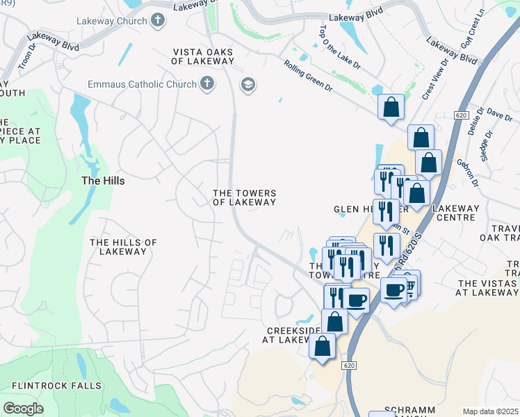 map of restaurants, bars, coffee shops, grocery stores, and more near 1935 Lohmans Crossing Road in Lakeway