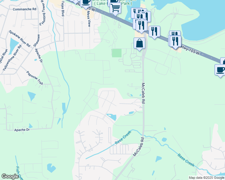 map of restaurants, bars, coffee shops, grocery stores, and more near 630 McCaleb Road in Montgomery