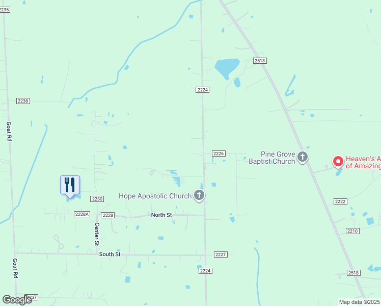 map of restaurants, bars, coffee shops, grocery stores, and more near 1525 County Road 2224 in Cleveland