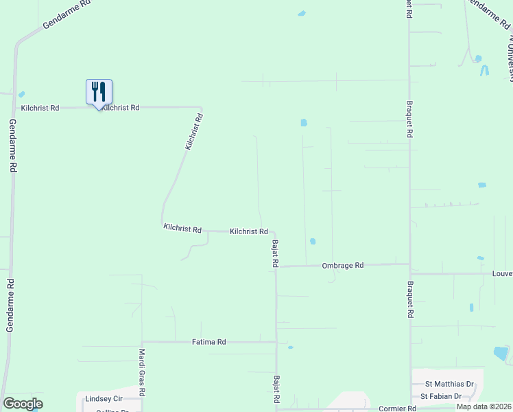 map of restaurants, bars, coffee shops, grocery stores, and more near 837 Kilchrist Road in Carencro