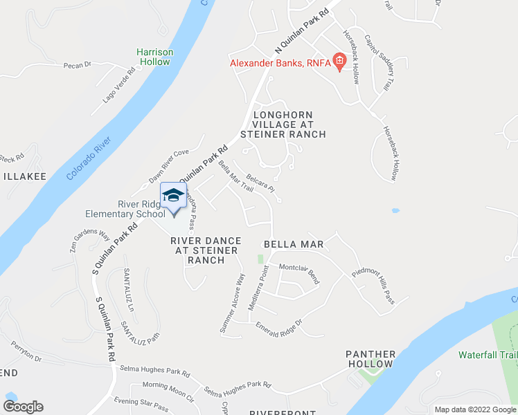 map of restaurants, bars, coffee shops, grocery stores, and more near 317 Calistoga Court in Austin