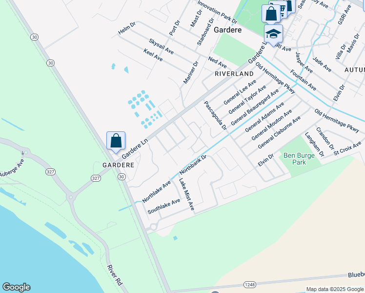 map of restaurants, bars, coffee shops, grocery stores, and more near 8625 Longwood View Avenue in Gardere