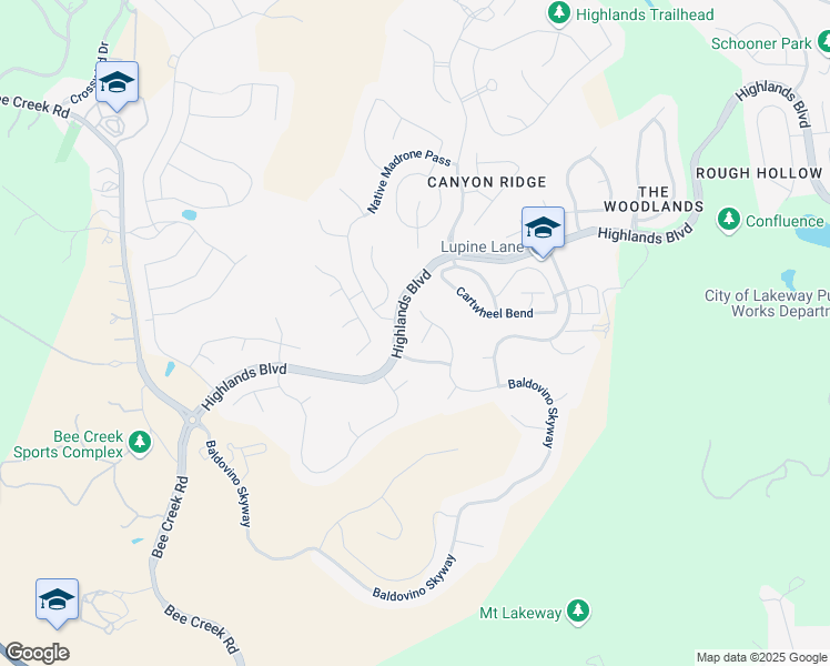 map of restaurants, bars, coffee shops, grocery stores, and more near 511 Summer Wilson Cove in Austin