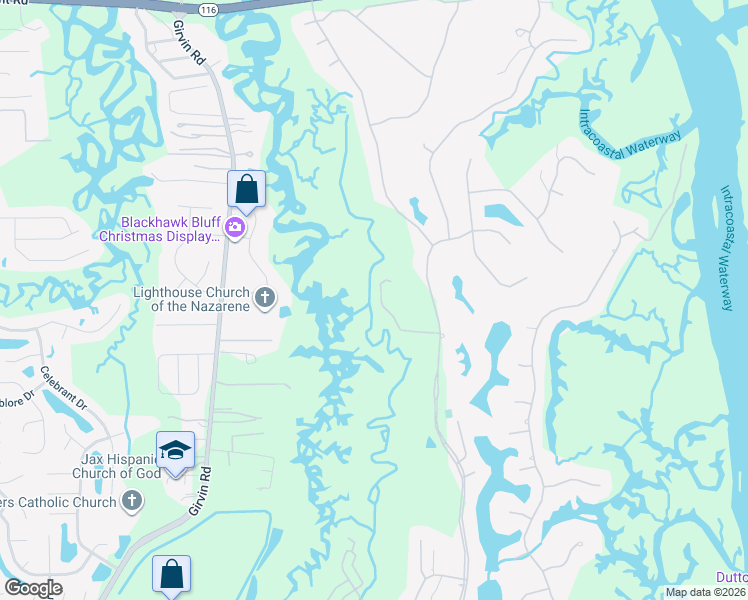 map of restaurants, bars, coffee shops, grocery stores, and more near 1280 Queens Island Court in Jacksonville