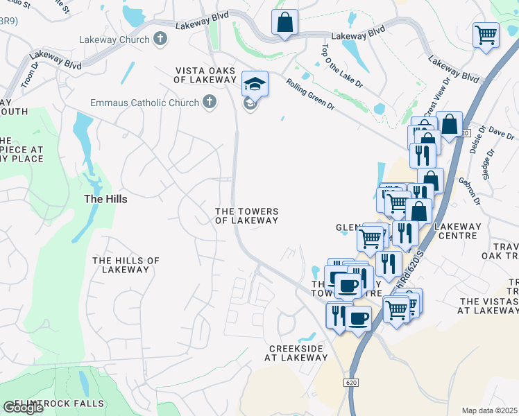 map of restaurants, bars, coffee shops, grocery stores, and more near 1917 Lohmans Crossing Road in Austin