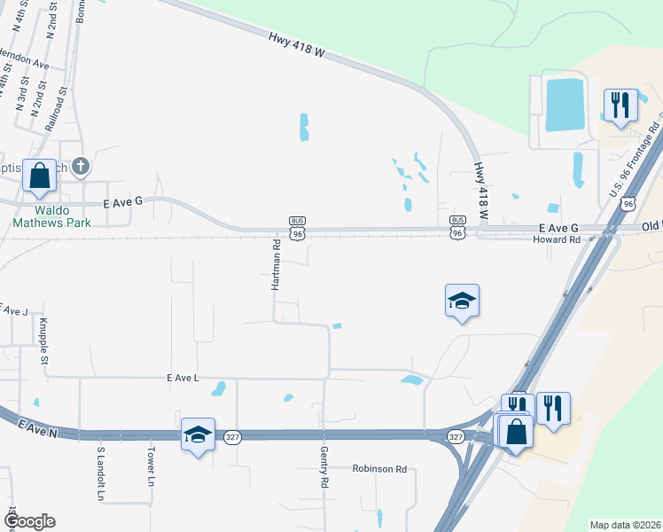 map of restaurants, bars, coffee shops, grocery stores, and more near 106 Quail Run in Silsbee
