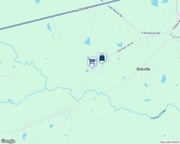 map of restaurants, bars, coffee shops, grocery stores, and more near 27234 Old Highway 105 West in Montgomery