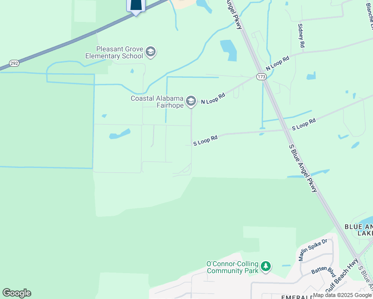 map of restaurants, bars, coffee shops, grocery stores, and more near 10175 North Loop Road in Pensacola