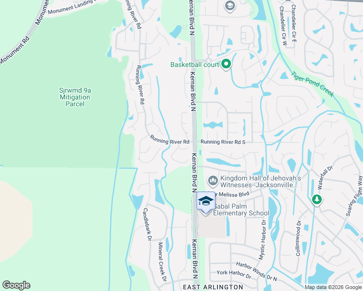 map of restaurants, bars, coffee shops, grocery stores, and more near 12313 Dunwoody Drive in Jacksonville