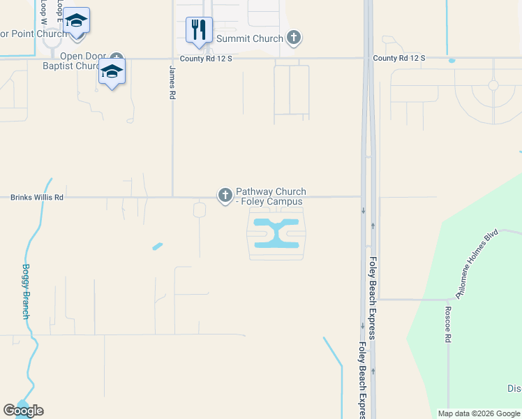 map of restaurants, bars, coffee shops, grocery stores, and more near Portofino Loop in Foley