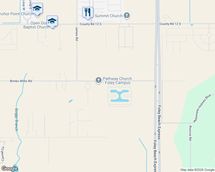 map of restaurants, bars, coffee shops, grocery stores, and more near Portofino Loop in Foley