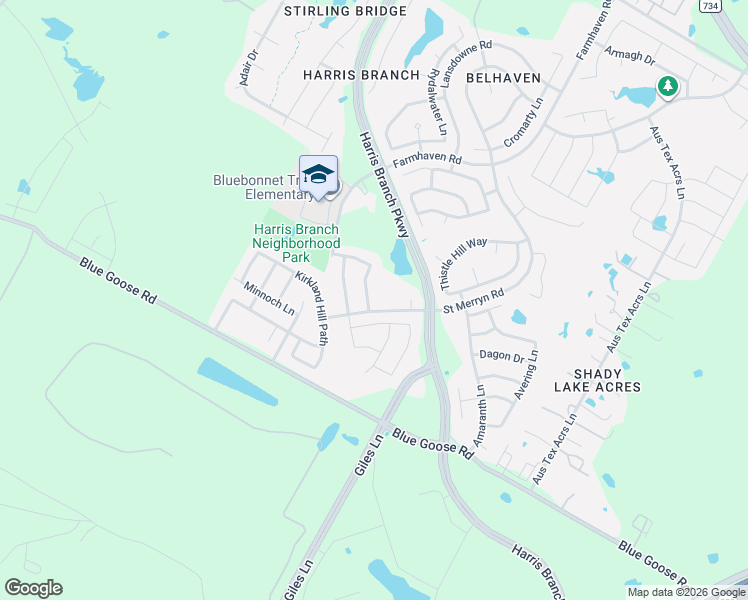 map of restaurants, bars, coffee shops, grocery stores, and more near 11216 Drumellan Street in Austin