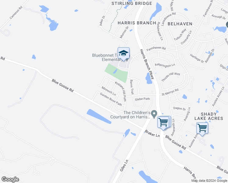 map of restaurants, bars, coffee shops, grocery stores, and more near 11205 Harlyn Bay in Austin