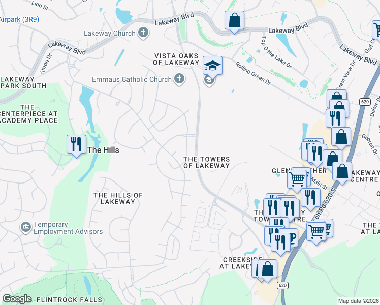 map of restaurants, bars, coffee shops, grocery stores, and more near 1915 Lohmans Crossing Road in Austin